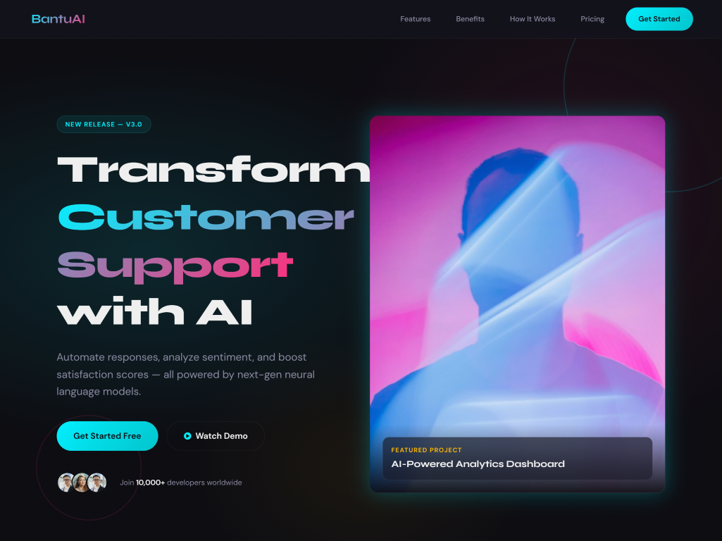 Tech Startup Futuristic Page