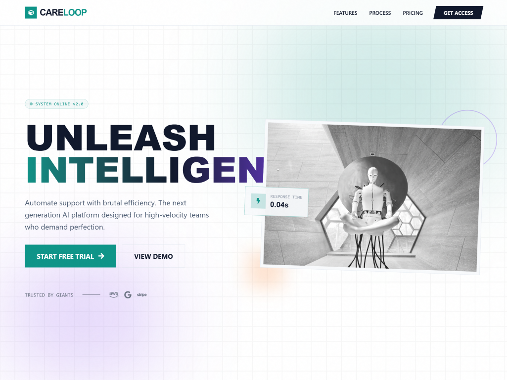 Tech Startup Minimalist Page